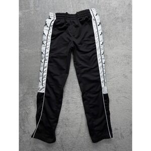 Kappa Pants Mens S Black Track Pants Slim Tapered Side Stripe Tear Away